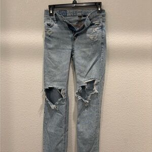 American Eagle Outfitters Blue Boyfriend Jeans Distressed